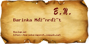 Barinka Ménrót névjegykártya